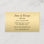 Luxury Black en Gold Floral Damask Visitekaartje (Achterkant)