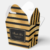 Luxury Black en Gold Foil Weddenschap Hartelijk da Bedankdoosjes (Geopend)
