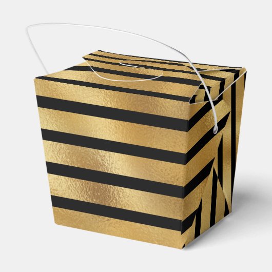 Luxury Black en Gold Foil Weddenschap Hartelijk da Bedankdoosjes (Achterkant)