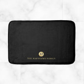 Luxury Black en Gold-gepersonaliseerd monogram Badmat