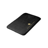 Luxury Black en Gold-gepersonaliseerd monogram Badmat (Gekanteld)