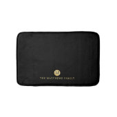 Luxury Black en Gold-gepersonaliseerd monogram Badmat (Voorkant)