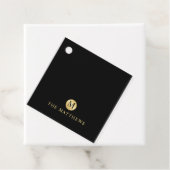 Luxury Black en Gold-gepersonaliseerd monogram Bedankjes Labels (In situ)