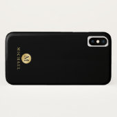 Luxury Black en Gold-gepersonaliseerd monogram Case-Mate iPhone Case (Achterkant (horizontaal))