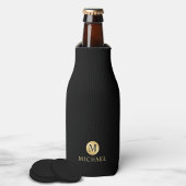 Luxury Black en Gold-gepersonaliseerd monogram Flesjeskoeler