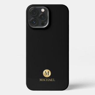 Luxury Black en Gold-gepersonaliseerd monogram iPhone 13 Pro Max Hoesje