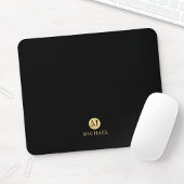 Luxury Black en Gold-gepersonaliseerd monogram Muismat