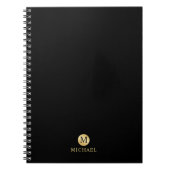 Luxury Black en Gold-gepersonaliseerd monogram Notitieboek (Voorkant)