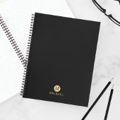 Luxury Black en Gold-gepersonaliseerd monogram Notitieboek