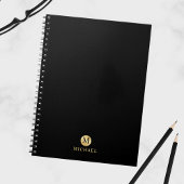 Luxury Black en Gold-gepersonaliseerd monogram Notitieboek
