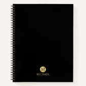 Luxury Black en Gold-gepersonaliseerd monogram Notitieboek (Voorkant)