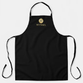 Luxury Black en Gold-gepersonaliseerd monogram Schort (Voorkant)