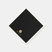 Luxury Black en Gold-gepersonaliseerd monogram Servet (Hoek)