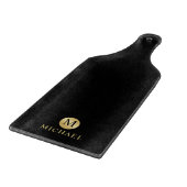 Luxury Black en Gold-gepersonaliseerd monogram Snijplank (Hoek)