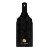 Luxury Black en Gold-gepersonaliseerd monogram Snijplank (Voorkant)