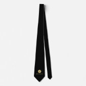 Luxury Black en Gold-gepersonaliseerd monogram Stropdas (Voorkant)