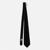 Luxury Black en Gold-gepersonaliseerd monogram Stropdas (Achterkant)