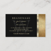 Luxury Black en Gold Glitter Ornamental Monogram Visitekaartje (Achterkant)
