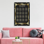 Luxury Black en Gold Great Gatsby Seating Chart Canvas Afdruk (Insitu (Woonkamer))