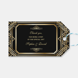 Luxury Black en Gold Great Gatsby Wedding Cadeaulabel
