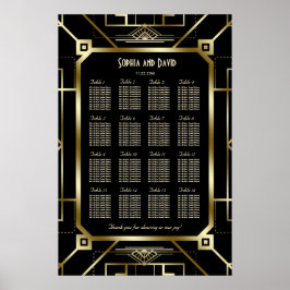 Luxury Black en Gold Great Seating Chart Poster