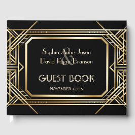Luxury Black en Gold Great Wedding Gastenboek