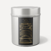 Luxury Black en Gold Honey Nutritional Label