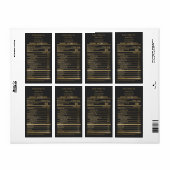 Luxury Black en Gold Honey Nutritional Label (Full Sheet)