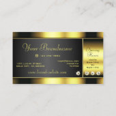 Luxury Black en Gold Luminous Faux Rhinestones Visitekaartje (Achterkant)