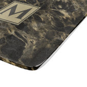 Luxury Black en Gold Marble | Monogram Snijplank (Hoek)