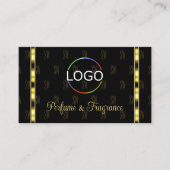 Luxury Black en Gold met gepatterde Logo brieven Visitekaartje (Voorkant)