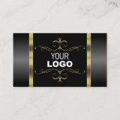 Luxury Black en Gold  met Logo Ornamental Visitekaartje (Voorkant)