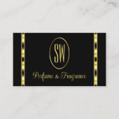 Luxury Black en Gold met Monogram Professional Visitekaartje (Voorkant)