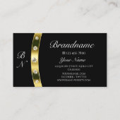 Luxury Black en Gold met Monogram Professional Visitekaartje (Achterkant)