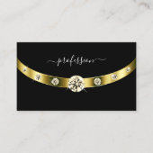 Luxury Black en Gold met Monogram Professional Visitekaartje (Voorkant)