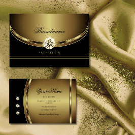 Luxury Black en Gold met mousserende neushoorns Visitekaartje