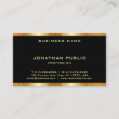 Luxury Black en Gold Modern Monogramed Sjabloon Visitekaartje (Achterkant)