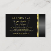 Luxury Black en Gold monogram voor sierdoeleinden Visitekaartje (Achterkant)