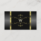 Luxury Black en Gold monogram voor sierdoeleinden Visitekaartje (Voorkant)