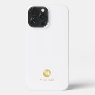 Luxury Black en Gold persoonlijke iPhone Monogram 13 Pro Max Hoesje