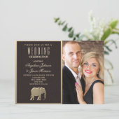 Luxury Black en Gold Photo Kaart (Staand voorkant)