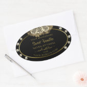 Luxury Black en Gold Product Label Rozen Diamonds (Envelop)