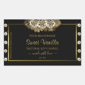 Luxury Black en Gold Product Label Rozen Diamonds (Voorkant)