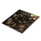 Luxury Black en Gold Roos keramische Tegel Tegeltje (Zijkant)