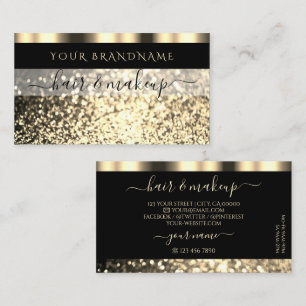 Luxury Black en Gold Sparking Glitter Glamoureus Visitekaartje