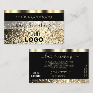 Luxury Black en Gold Sparking Glitter met Logo Visitekaartje
