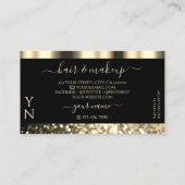 Luxury Black en Gold Sparking Glitter Monogram Visitekaartje (Achterkant)
