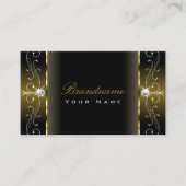 Luxury Black en Gold Squiggings Jewels Ornamental Visitekaartje (Voorkant)