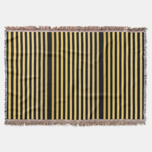 Luxury Black en Gold Throw Blanket - Zacht en fijn Deken (Voorkant)