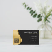 Luxury Black en Gold Visitekaartje (Staand voorkant)